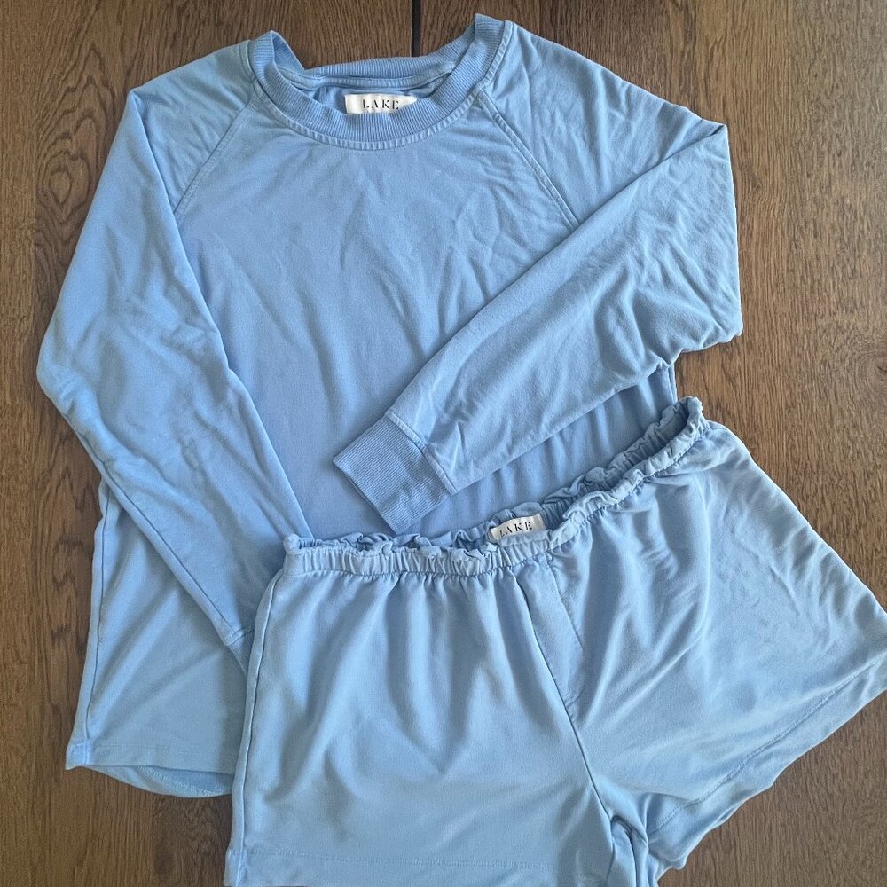 Like New LAKE Pajamas Relax Shorts Set (Blue), Size M